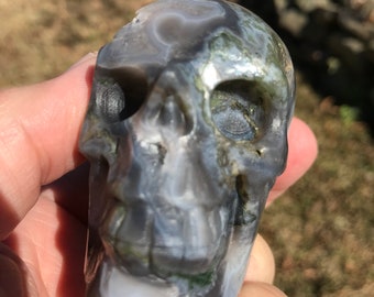 Agate crystal skull