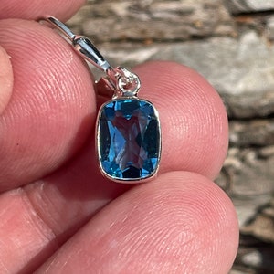 London blue topaz drop earrings