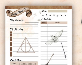 Potter planner, Wizards Planner, Printable, Digital use, Wizard theme planner, Life planner, Wizarding world, Downloadable, A4 size