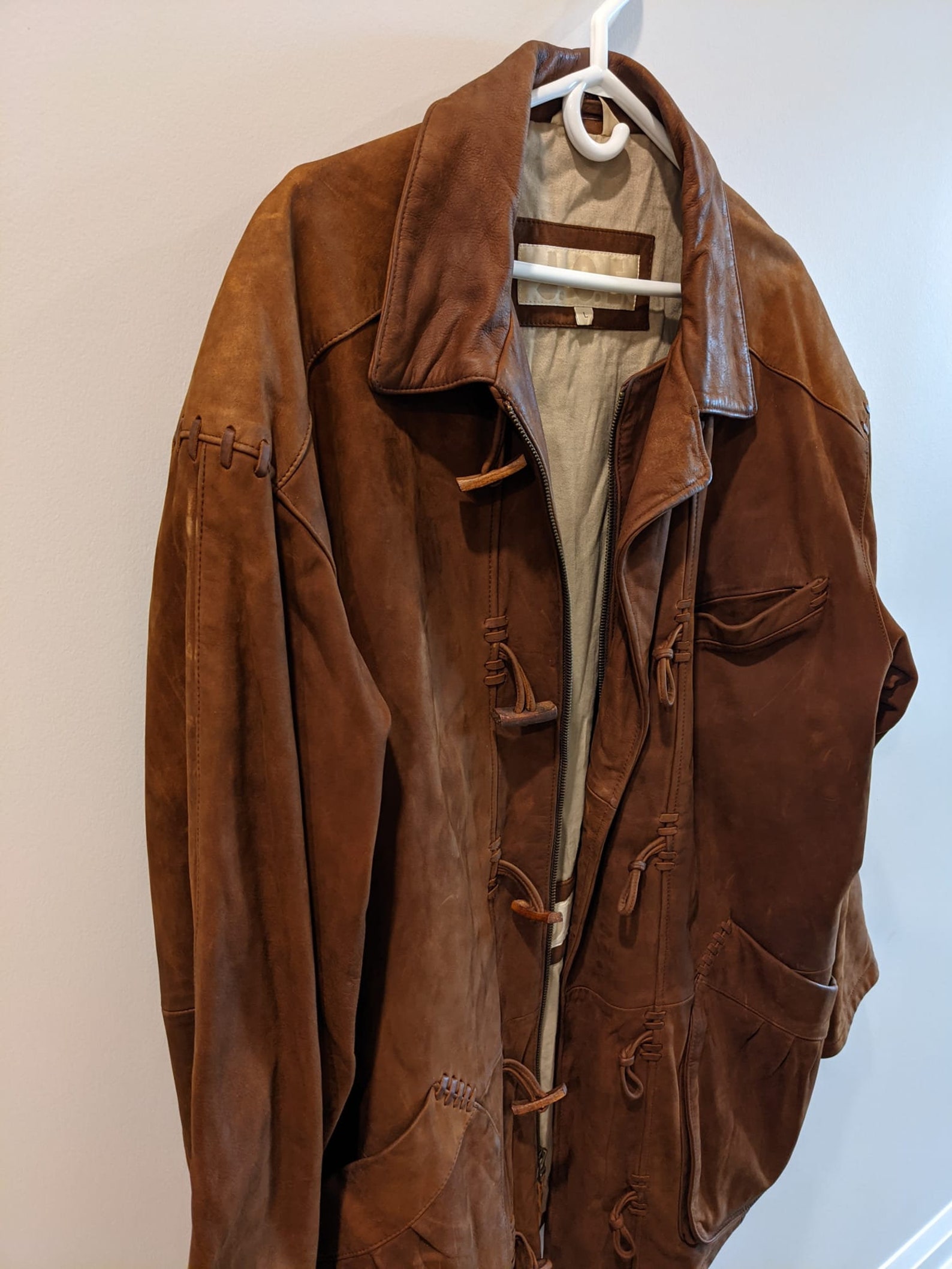 Vintage1980s/1990s brown leather jacket Joseph Abboud Size | Etsy