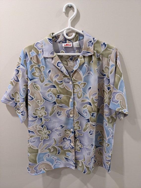 Vintage 90s Oversized Hawaiian Floral Shirt - Siz… - image 5