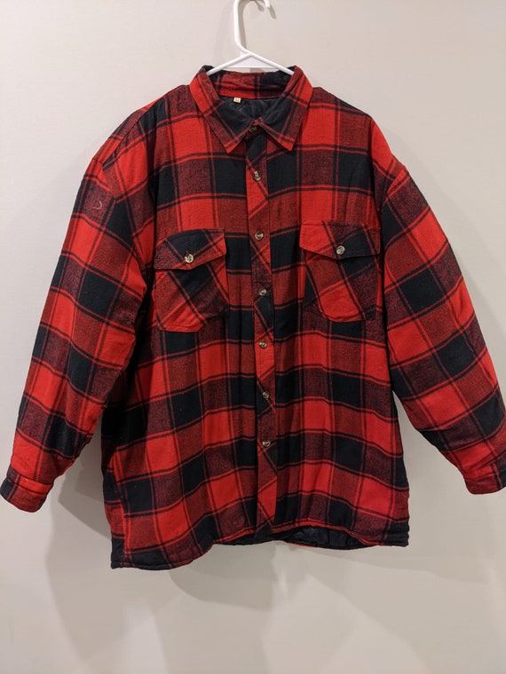 Vintage 90s Plaid Flannel Jacket / Size 