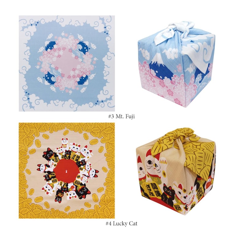 Reusable Gift Wrapping Cloth, Furoshiki Wrap, Sustainable, Japanese Cloth, Made in Japan, 100% Cotton, Traditional Wrapping Cloth image 3