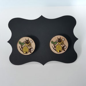 Honigbienen Ohrringe - Handbemalt