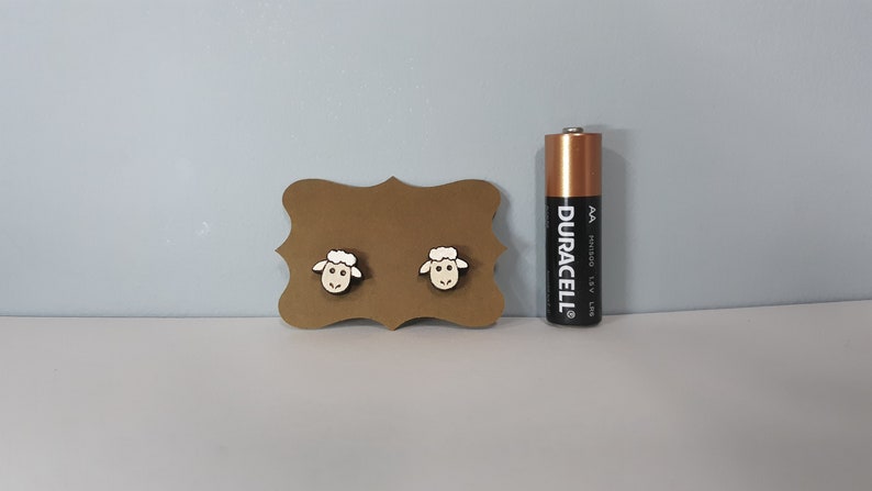 Hand painted sheep earrings
