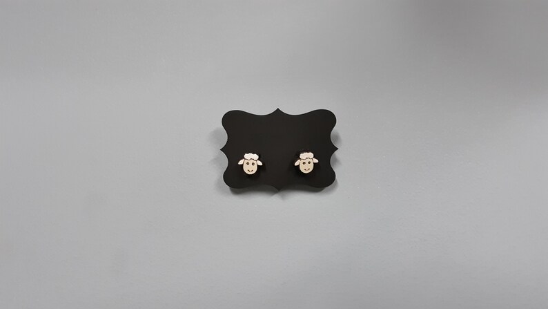 Hand painted sheep earrings