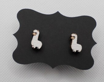 hand painted llama  earrings