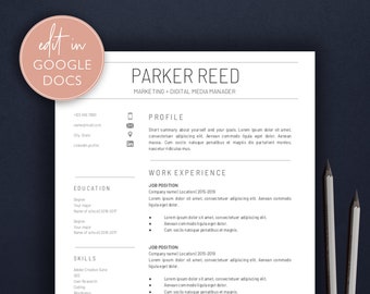 Google Docs Resume Template / Modern Resume / Professional Resume / Cover Letter / References / Google Docs CV template / Simple Resume / PR