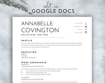 Google Docs Resume Template,  Modern Resume Template, Simple Google Docs Resume Template, Resume and CV, Free Cover Letter, References,  VC