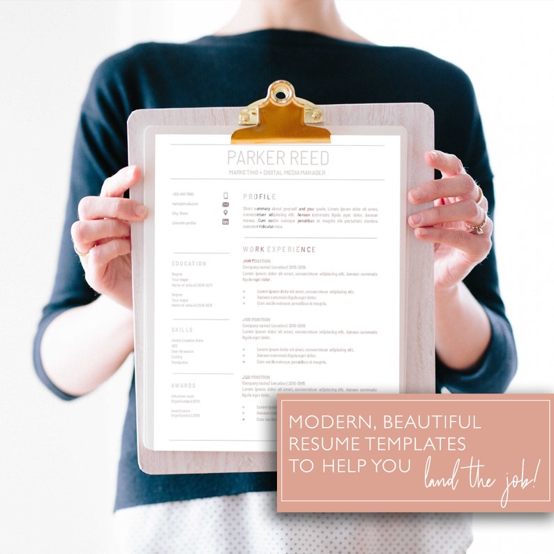 Google Docs Resume Template Modern Resume Professional Etsy