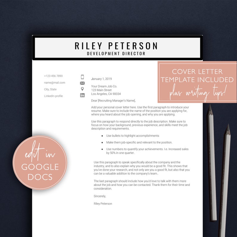 Google Docs Resume Template / Instant Download / Professional Resume ...