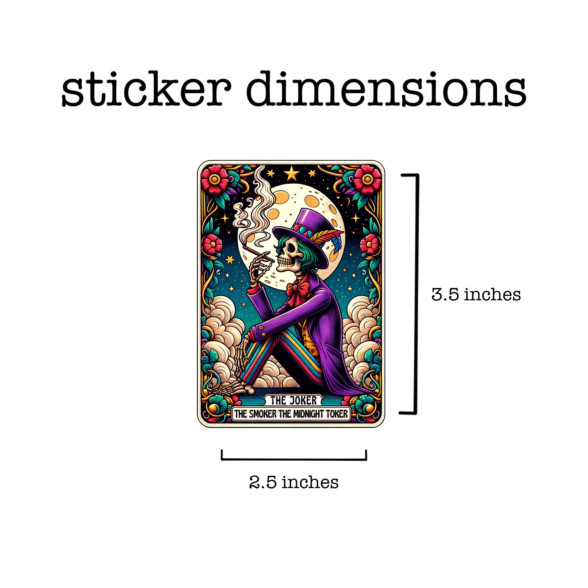 The Joker, Smoker, Midnight Toker Tarot Card Sticker // Die-cut