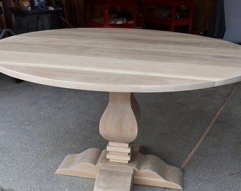 White Oak pedestal dining table