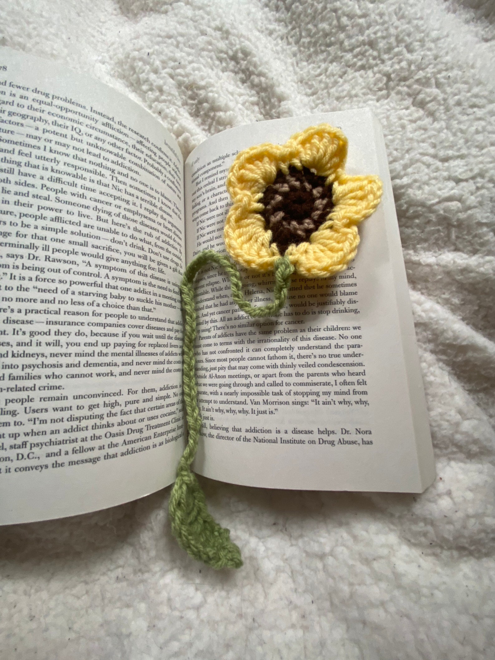 Crocheted Sunflower Book Mark Etsy UK