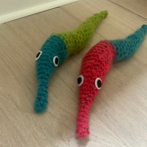 Cute! Crocheted Colorful worm on a String Amigurumi Plush!