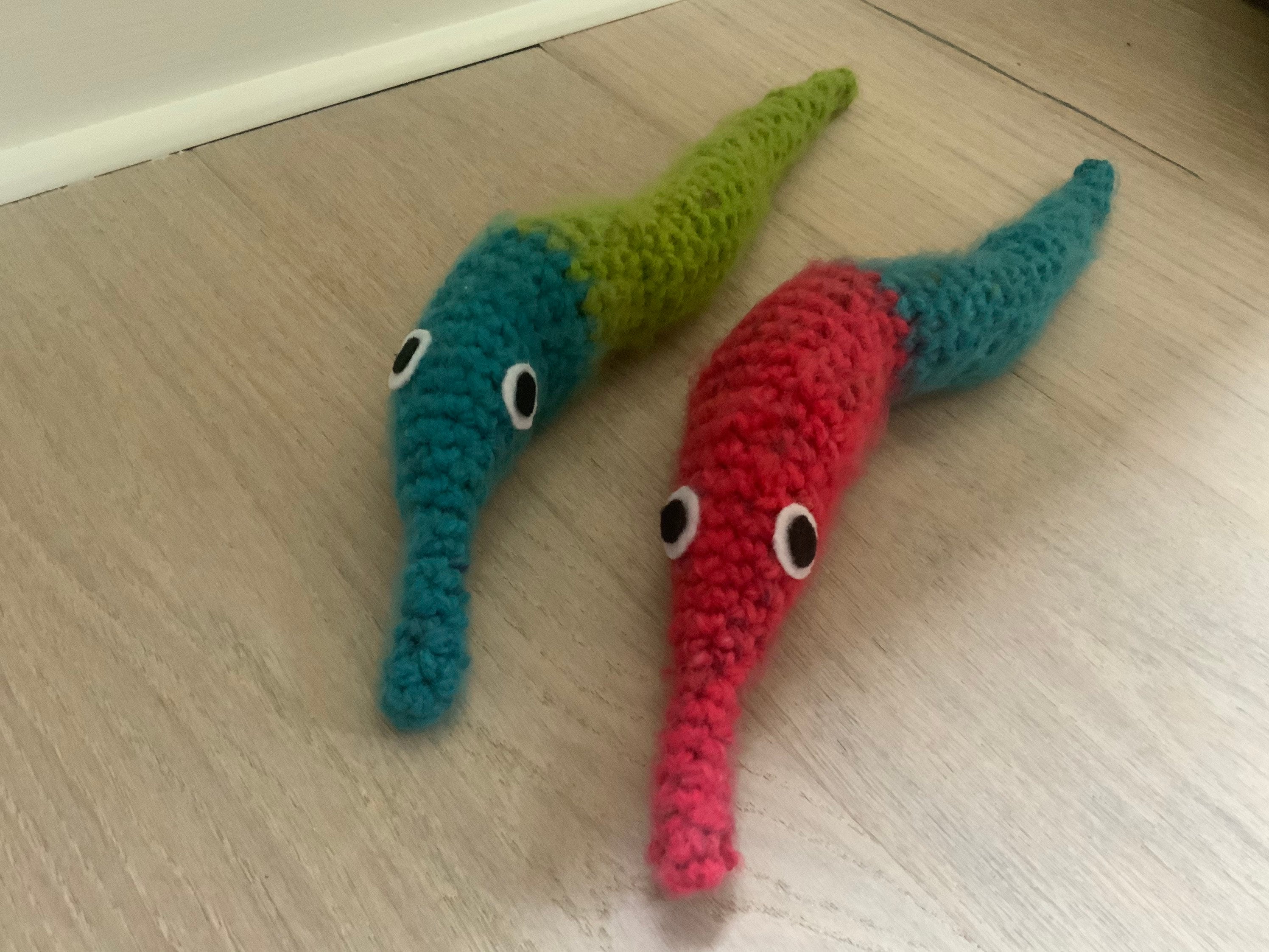 Cute! Crocheted Colorful worm on a String Amigurumi Plush! - Etsy Nederland