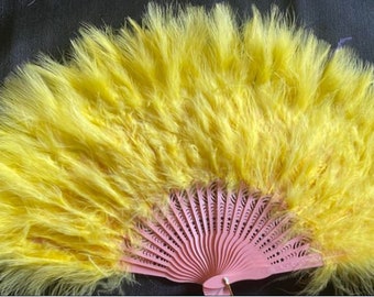 Yellow Feather Fan