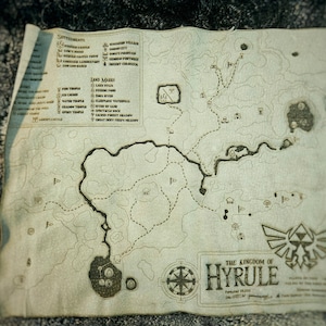Reino de Hyrule - Leyenda de Zelda - Mapa de cuero