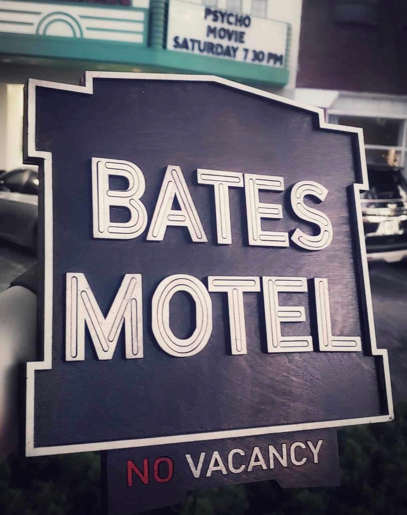 Bates Motel - Psycho - Horror Movie - Wood Carved Sign - Etsy
