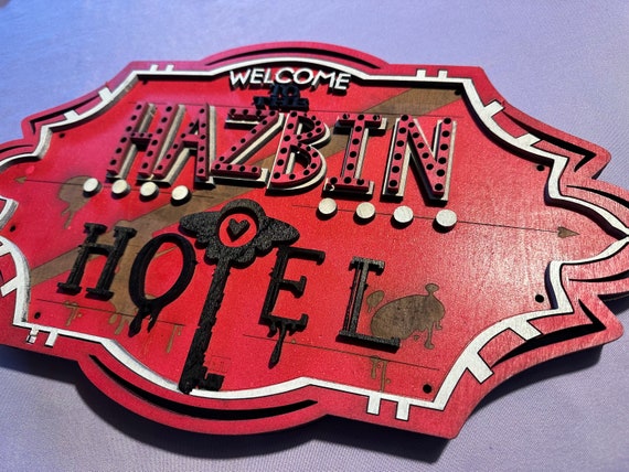 Hazbin Hotel - Hotel Marquee - Wood Carved Sign - Etsy Canada