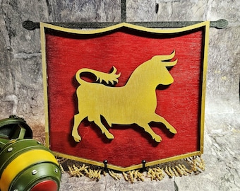 Fallout Caesars Legion Banner | Legion Bull Wall Art | Fallout New Vegas Decor | Roman Wasteland Sign | Handmade Wood Sign