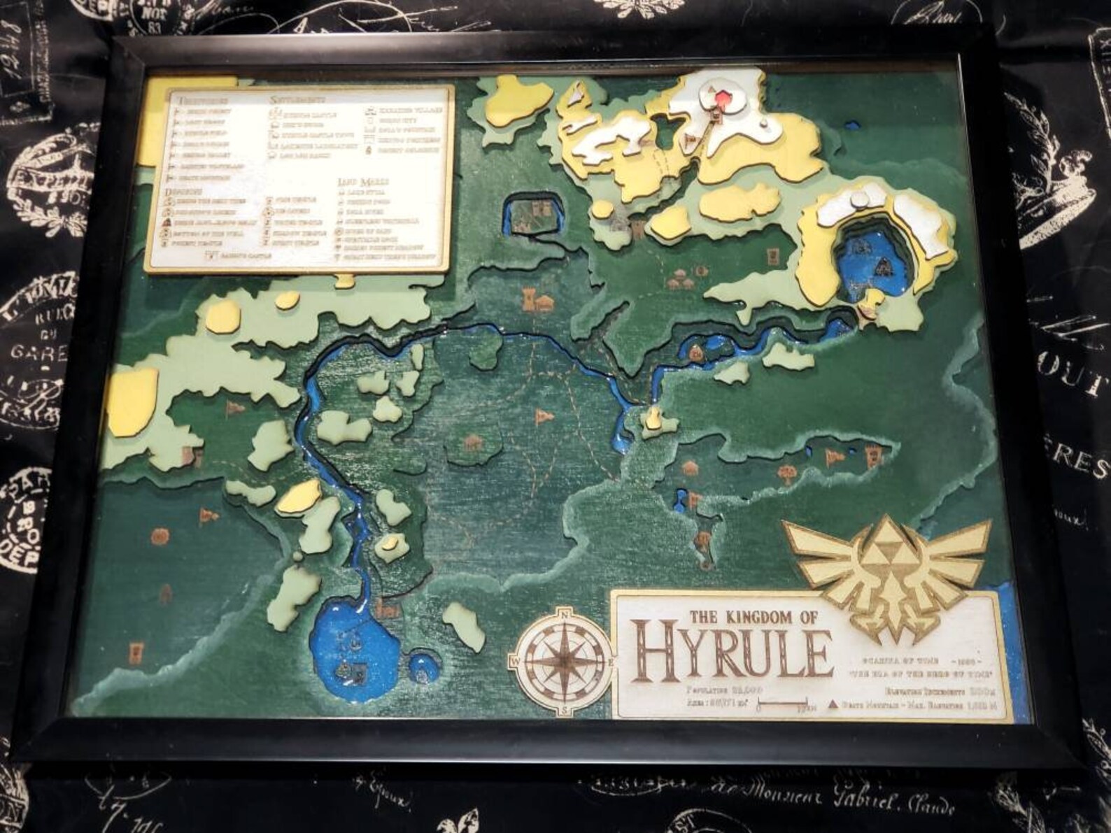 Hyrule Map Legend of Zelda Ocarina of Time Wooden 3D Map Etsy