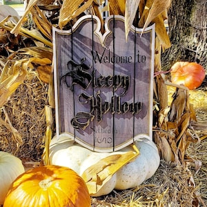 Sleepy Hollow- Headless Horseman - Wood Carved Sign