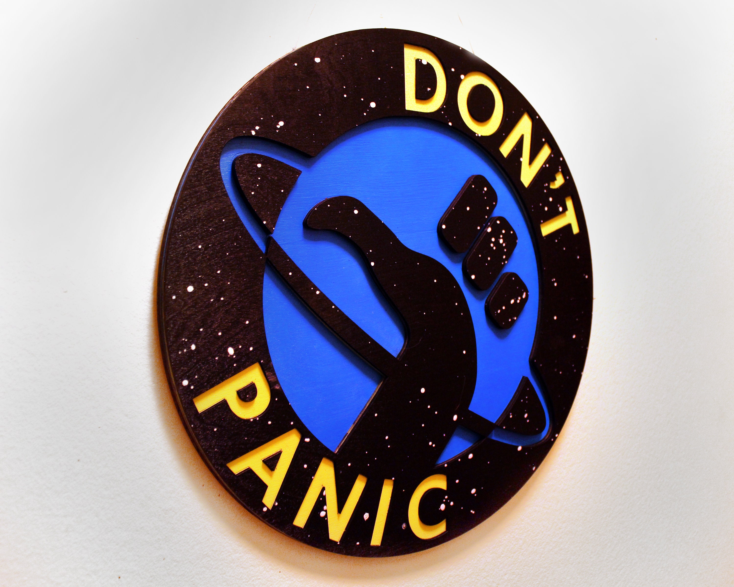 Don't Panic - Hitchhikers Guide Metal Print Metal Tin Sign Vintage 8x12 Inch