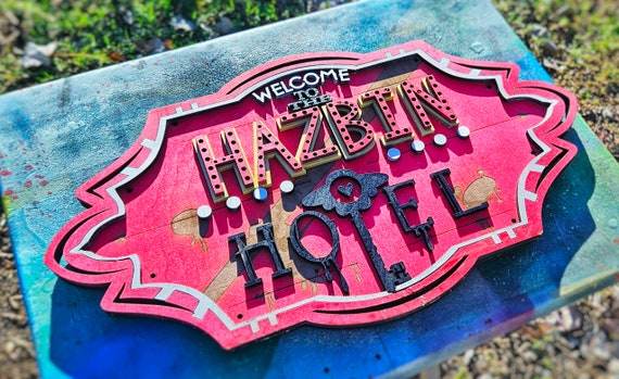Hazbin Hotel - Hotel Marquee - Wood Carved Sign - Etsy Canada