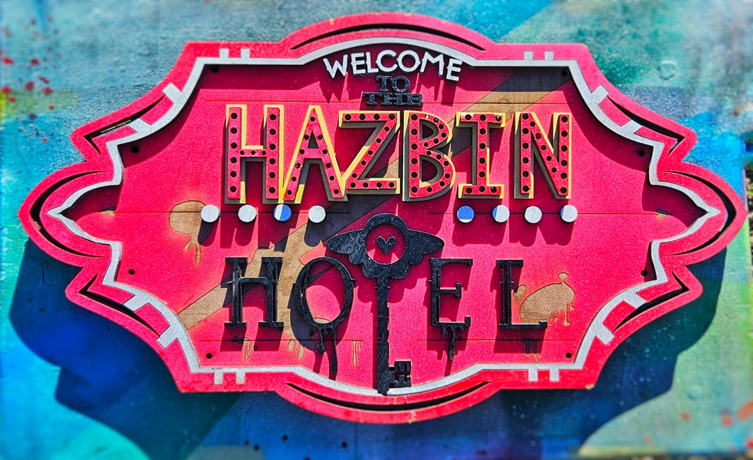 Hazbin Hotel - Hotel Marquee - Wood Carved Sign - Etsy