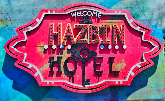 Hazbin Hotel - Hotel Marquee - Wood Carved Sign - Etsy