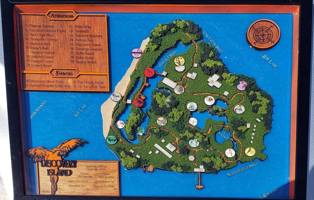 ☆希少　レア　レトロ　ディズニー　ワールド　アメリカ　地図　マップ☆ ディスカバリーアイランド 1999 パークマップ - ウォルトディズニー