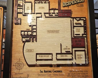 Dungeon Crawler Carl Desperado Club Map | Layered Wood Fantasy Map