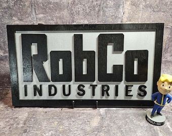 Fallout RobCo Sign | RobCo Industries Wall Art | Fallout Tech Decor | Fallout New Vegas Gift | Handmade Wood Sign