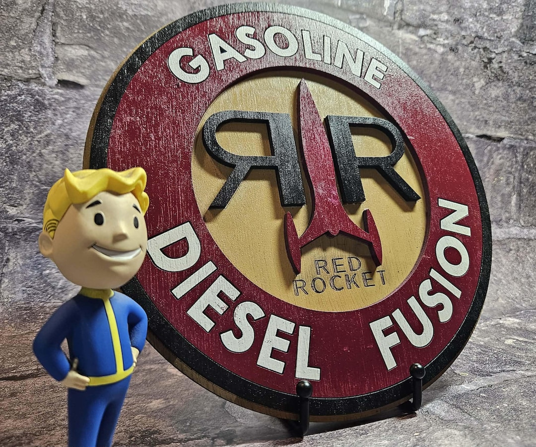 Fallout Red Rocket Sign | Red Rocket Gasoline Wall Art | Fallout 4 ...