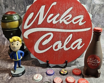 Fallout Nuka Cola Sign | Nuka Cola Cap Wall Art | Retro Fallout Decor | Wasteland Soda Sign | Handmade Wood Sign