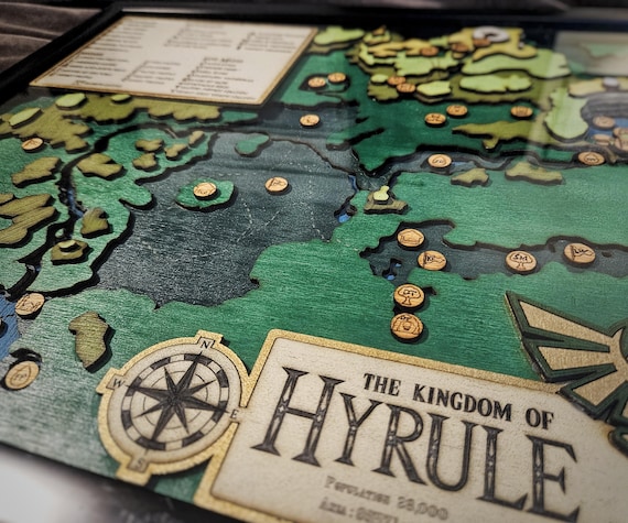 ゼルダの伝説 プロローグカードと地図セット ゼルダの木製マップ、ゼルダのマップ、ハイラルの装飾、カスタム
