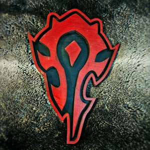 The Horde - Warcraft - Wood Carved Sign