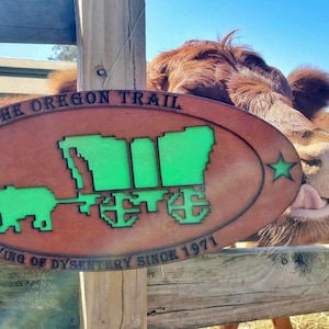 The Oregon Trail - Retro Computer Game - Glow in the Dark - Wood Carved Sign