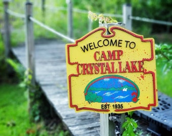 Camp Crystal Lake - Friday the 13th - Horror Movie - Wood Carved Sign