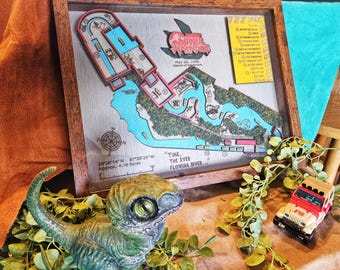 Jurassic Park River Adventure Map –  Universal Orlando, Laser-Cut
