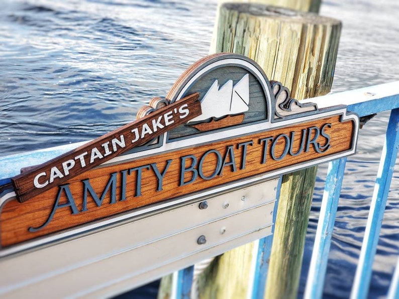 Captain Jake's Amity Boat Tours / Jaws the Ride Wood Etsy