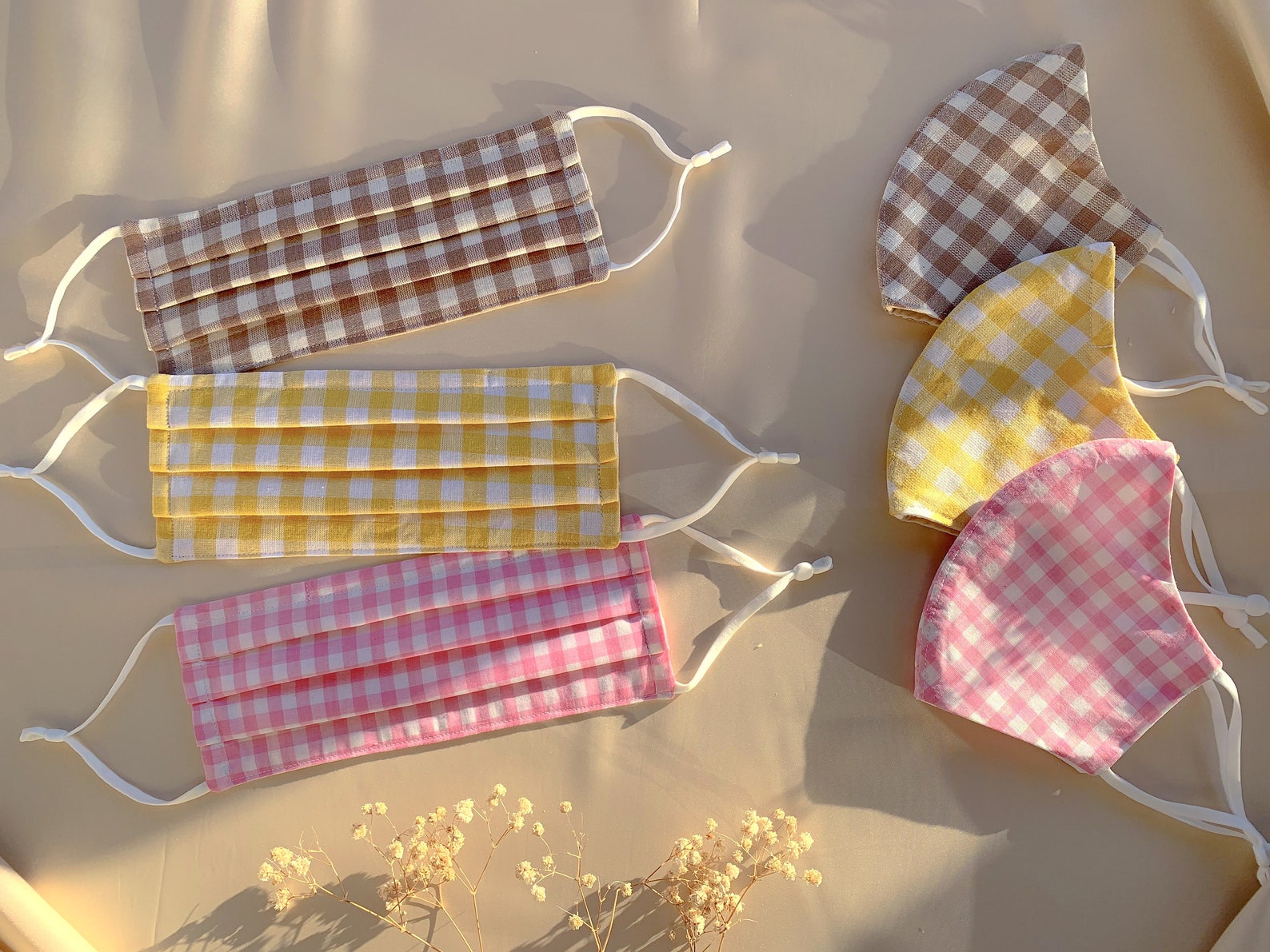 Custom Gingham Check Face Mask Spring Summer Mask Easter Etsy