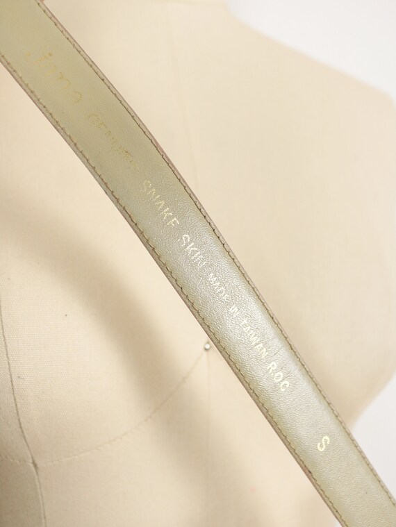 Vintage Tan Genuine Snake Skin Waist Belt | Warm … - image 9