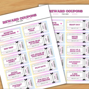Editable Coupon Book for Kids, Printable Kids Reward Coupons Template ...