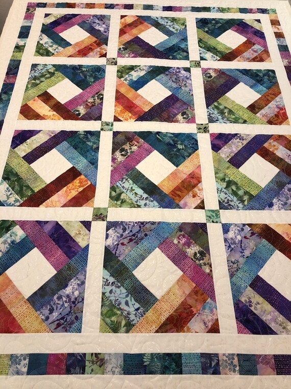 Garden Of Dreams Quilt Kit Using The Around The Block Pattern Etsy