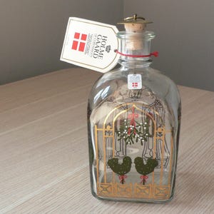 Bouteille d'alcool décorative Holmegaard Danemark, collection Noël 1994. Bouteille de collection Holmegaard of Copenhagen par Michael Bang.