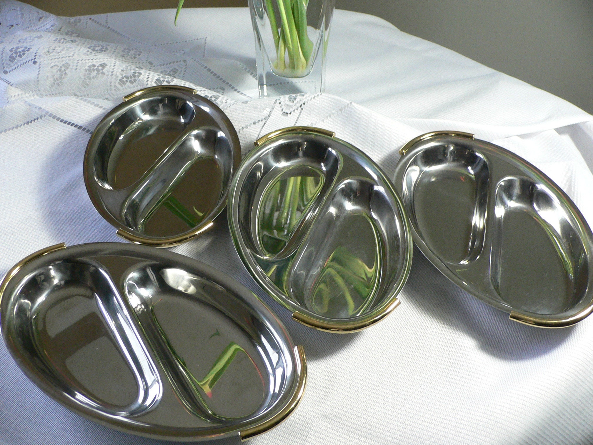 Inoxbeck 18/10 Bright Stainless & Gold Plate Set macedonia 6 coppette