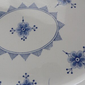 Furnivals Denmark Blue large oval serving platter fluted rim white and blue ironstone from England.Denmark Furnivals Trademark England. image 7