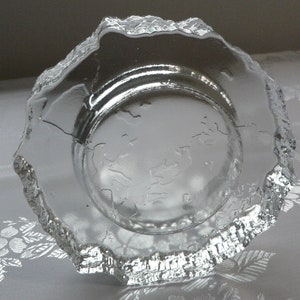 Iittala Aslak Glas Aschenbecher Kerzenhalter von Tapio Wirkkala. Europa Karte Kunst Glas Aschenbecher Eisglas modernes finnisches Design Kristallglas Schale